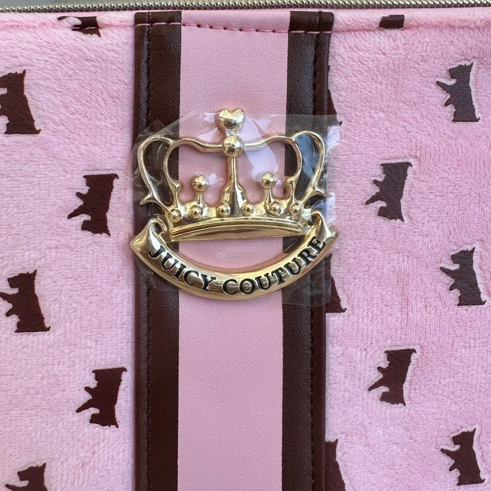 Juicy Couture Pink Crown-Embellished Clutch Cosmetics bag